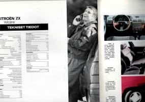 Citroen ZX...Reflex...Volcane...Aura...Avantace myyntiesite.  7/-91, sivuja 36. Tyylikkyys, monikäyttöisyys, varusteet,tekniset tiedot, nämä kaikki löydät lehdestä.