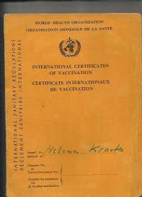 Kansainvälinen rokotustodistus / International certificates of vaccination 1965