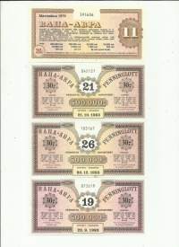 Raha-arpa 1979-83   4 kpl erä
