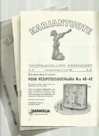 Karjantuote - Maitotaloudellinen aikakausilehti 1960 nr 22 ja 25, 1961 nr 9 ja 14-15  yht 4 lehteä