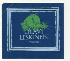 Olavi Leskinen - Ex Libris    lyijykynä signeeraus
