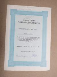 Naantalin Puhelinosuuskunta, 1985, Osuuskirja nr 3628 -osuuskirja -share certificate