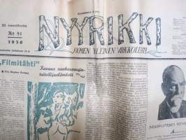 Nyyrikki - Suomen yleinen viikkolehti 1936 nr 51 -ajanvietelehti
