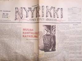 Nyyrikki - Suomen yleinen viikkolehti 1936 nr 44 -ajanvietelehti