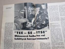 Rautaviesti 1964 nr 7, Nykyaikaiset saumaustarvikkeet, Tee-Se-Itse, Askarteluhuone, Janne Rajamaa - Pudasjärvi, Pikval Oy, ym.