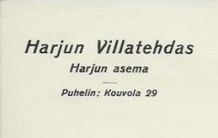 Harjun Villatehdas, Harju Kouvola 1949 - firmalomake