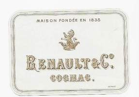 Renault &amp; C Cognac    - viinaetiketti - litografia