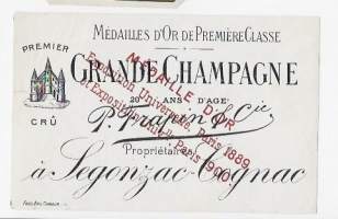 Grande Champagne  Gognac  - viinaetiketti