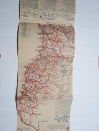 KAK´s karta för genomgående trafik 1961 Sverige - Möbel-IKEA Älmhult -road map