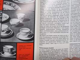 Keramik und glas aus Finnland 1965 nr 1 - Neuheiten frühjahr 1965 - Keramiikka ja lasi -lehden saksankielinen numero, jossa runsas kuvitus Arabia / Nuutajärvi /