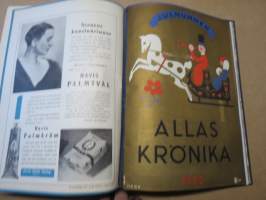 Allas Krönika - Illustrerad Veckoskrift 1932 -inbunden årgång / sidottu vuosikerta / annual volume