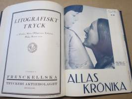 Allas Krönika - Illustrerad Veckoskrift 1931 -inbunden årgång / sidottu vuosikerta / annual volume