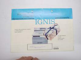 Ignis Superautomatica pesukone -myyntiesite / sales brochure