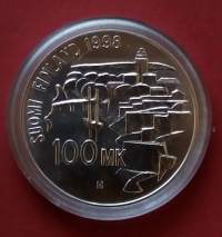 Hopeiset Suomen Juhlarahat - 100 mk - Suomenlinna 250 vuotta - 1998