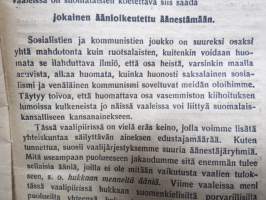 Kansalainen, harkitse ketä äänestät! - Kansallisen Kokoomuspuolueen johtavat periaatteet. -vaalimainos / pamfletti 1924?