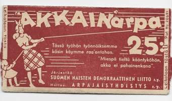 Akkain arpa / Suomen Naisten DEmokraattinen Liitto 1946