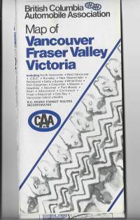 Map of Vancouver Fraser Valley Victoria 1989 - kartta