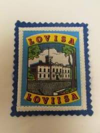 Lovisa Loviisa-kangasmerkki / matkailumerkki / hihamerkki / badge -pohjaväri sininen