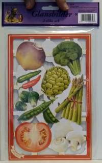 Vihanneksia kiiltokuvia-2 arkkia-glansbilder