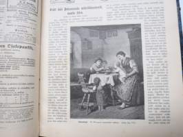 Kyläkirjaston kuvalehti - vuosikerrat 1891-1892 A-sarja,  kirjaksi sidottuna, monipuolinen ja runsas kirjallinen sekä kuvallinen aineisto sekä Suomea että