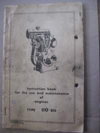 Instruction book for theuse and maintenance of engines type  110 BIS