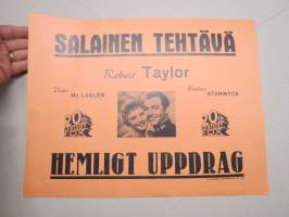 Salainen tehtävä / Hemligt uppdrag, Robert Taylor, Barbara Stanwyck, Victor Mc Laglen -elokuvajuliste / movie poster