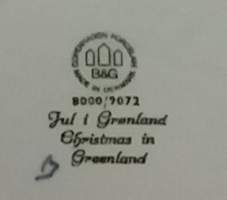 Joululautanen - Tanska vuosi 1972.  Posliinilautanen, seinälautanen, koristelautanen (Vintage Christmas Plate, Denmark Scandinavian Design, Jultallrik, Porcelain)