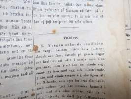 EOS - Tidskrift för barn och barnens vänner 1866 årgång - Stentryckeriet i Åbo -inbunden, tryckta bilder, delvis handkolorerade färgtryck, t.ex. Nådendal