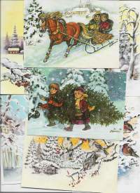 Maire Vänni  sign - taiteilijapostikortti joulukortti postikortti kulkenut n 21 kpl erä