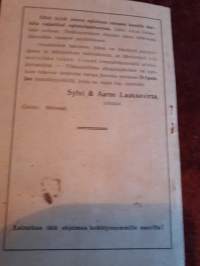 Oriveden toisvuotisen kansanopiston OHJELMA työvuodelle 1917-18. Säännöt ja kannattaja luettelo.Sivuja 36.