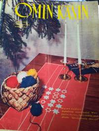 Omin Käsin 1957 nr 4 pojat verkonkutojina, intiaanivarusteet, käsityökorin ääressä, kesäisiä unelmia joulun kynnyksellä
