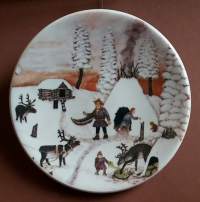 Keräilylautanen - Andreas Alariesto 1980 nr. 6. Seinälautanen, taidelautanen. (Vintage,  Scandinavian Porcelain, , collecting plate)