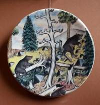 Keräilylautanen - Andreas Alariesto   nr. 27. Seinälautanen, taidelautanen. (Vintage,  Scandinavian Porcelain, , collecting plate)