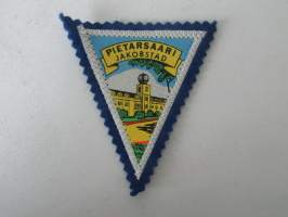 Pietarsaari - Jakobstad -kangasmerkki / matkailumerkki / hihamerkki / badge -pohjaväri sininen