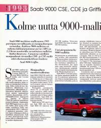 Aja 1992 N:o 2, Saabin mallivuosi 1993. Katso sisällysluettelo kuvista.