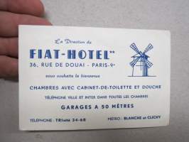 Fiat-Hotel - Rue de Douai 36 - Paris 9 -hotellin mainoskortti / kartta