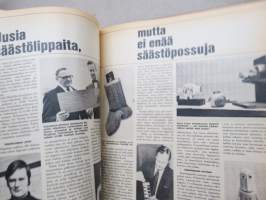 Työn lomassa - Kymppi 1964-1973 sidotut vuosikerrat 10 vuoden jakso - Säästöpankkien asiakaslehti, monipuolinen ja osin hyvinkin populääriaiheinen sisältö