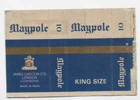 Maypole King Size    -  tupakka-aski saumoista avattu tupakkaetiketti