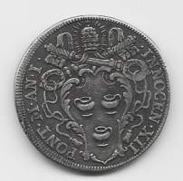 Vatikaani 1 Testone 1685 Innocent XI - kolikko hopeaa 9,06 g 0.915