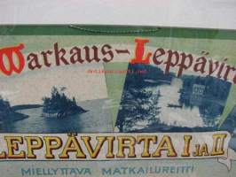 Höyrylaiva Leppävirta I ja II / Savonlinna-Warkaus-Leppävirta-Kuopio -alkuperäinen mainosjuliste kehystettynä