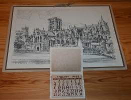 Seinäkalenteri 1948 englantilainen Yorkin tuomiokirkko