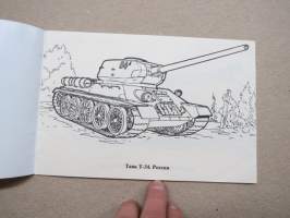 Танки и бронетенника -tankit ja panssaroidut ajoneuvot, venäläinen kirja, mustavalkoiset piirroskuvat