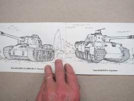 Танки и бронетенника -tankit ja panssaroidut ajoneuvot, venäläinen kirja, mustavalkoiset piirroskuvat