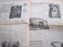 Koneviesti 1975 nr 2 - sis, mm. Seuraavat artikkelit,   Suomen suosituin traktorikaivuri Vammas kersantti, Kolme riviä yhdellä ajolla, Puu-uuni uuteen kuivuriin, ym.