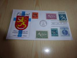 Mannerheim ensipäiväkuori, FDC, USA. Jossa on myös suomen 1943 kenttäpostimerkkejä. Hieno esim. lahjaksi. Myös paljon muita Mannerheim-kohteita myynnissä.