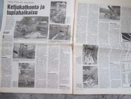 Koneviesti 1996 nr 15 - Rakennekehityksen toiveet ja todellisuus, Hakki Pilke 2X -klapikone - Ketjukatkonta ja tuplahalkaisu, Kokemuksia kultivoinnista, ym.