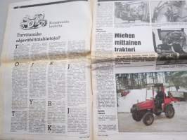 Koneviesti 1988 nr 1 - Mitä kuvaussyksy opetti?, Konekentän laidalta - Tarvitaanko ohjevähittäishintoja?, Miehen mittainen traktori, Posti-laatikko, ym.