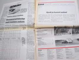 Koneviesti 1986 nr 14 - Hyvät ja huonot uutiset, Pegoraro Bravo RB2 250, Milloin määrän sijaan laatua?, heinät koneellisesti varastokuivuriin, ym.