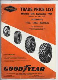 Good Year  -kuvitettu  tuoteluettelo ja hinnasto 1969  14 sivua