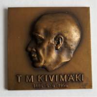 T M Kivimäki Laki Laki  (Essi Renvall) ,   mitali 56 x 56 mm, taidemitali